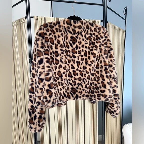 Leopard print faux fur bomber - Picture 4 of 10